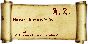 Mezei Kurszán névjegykártya